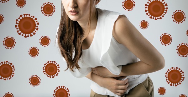 腹痛の女性